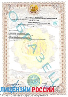 Образец сертификата соответствия (приложение) Киров Сертификат ISO 14001